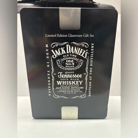 Jack Daniel's Limited Edition Glassware Gift Set tin w/ glasses rare collectible - Picture 2 of 5